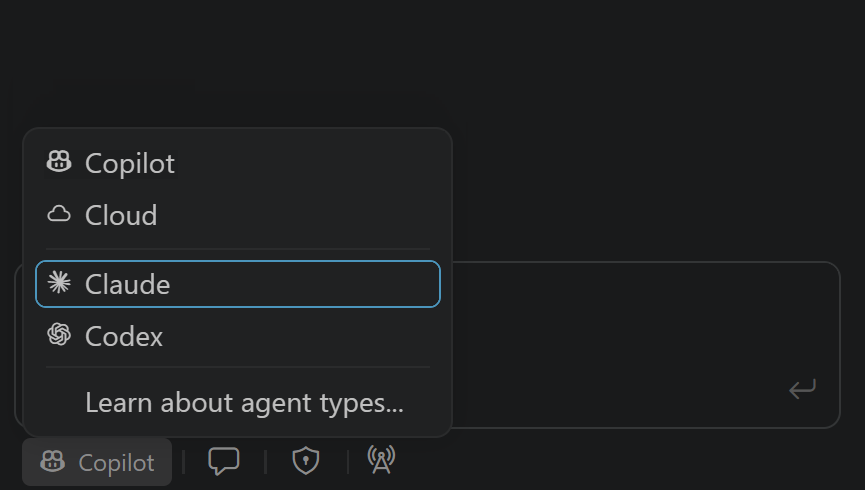 VS Code showing a Claude agent and Codex agent session side-by-side in the editor.