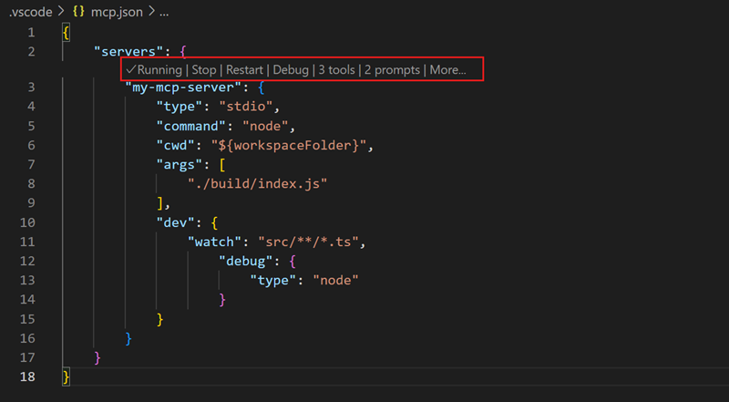 MCP server configuration with lenses to manage server.