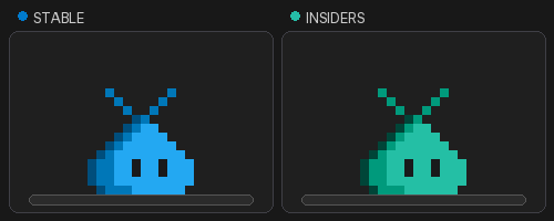 Screenshot showing the Stable and Insiders pets putting on sunglasses.