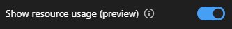 Screenshot showing 'Show resource usage' in Model Preferences panel