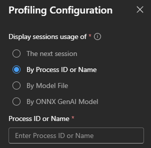 Screenshot that shows how to start by process id or name