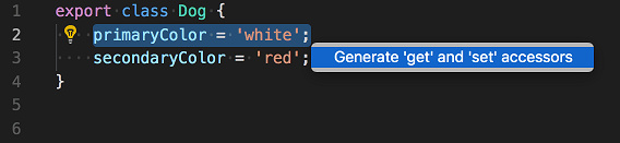 Triggering generate getter and setter
